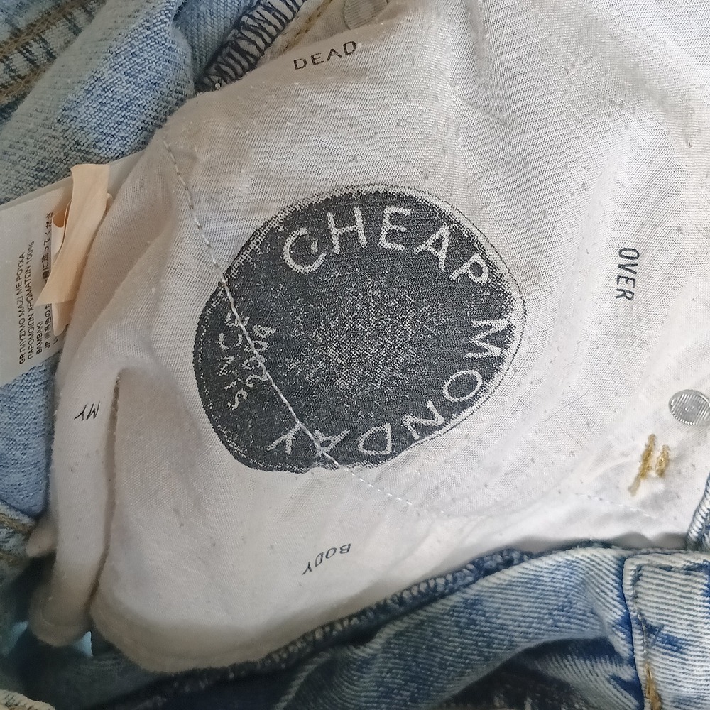 Cheap Monday Donna Shorts 90s Stoned Womens 29 Light Blue Excellent High Rise - Picture 4 of 7